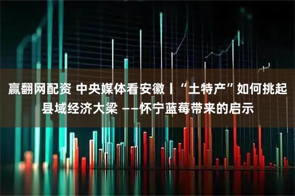 赢翻网配资 中央媒体看安徽丨“土特产”如何挑起县域经济大梁 ——怀宁蓝莓带来的启示