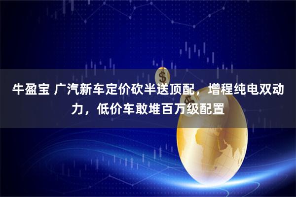 牛盈宝 广汽新车定价砍半送顶配，增程纯电双动力，低价车敢堆百万级配置