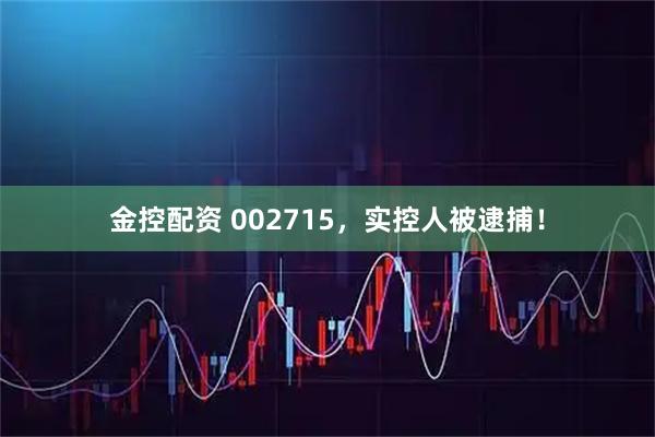 金控配资 002715，实控人被逮捕！