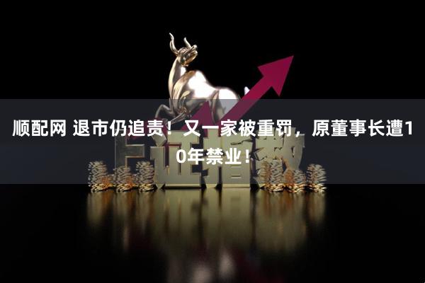顺配网 退市仍追责！又一家被重罚，原董事长遭10年禁业！