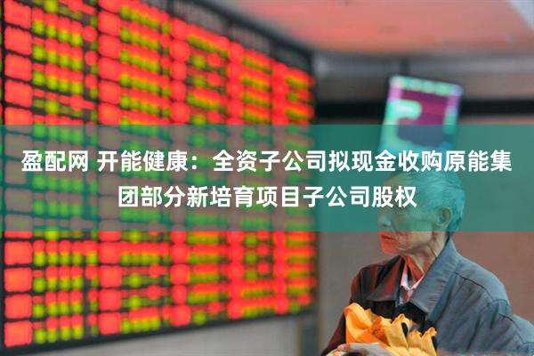 盈配网 开能健康：全资子公司拟现金收购原能集团部分新培育项目子公司股权