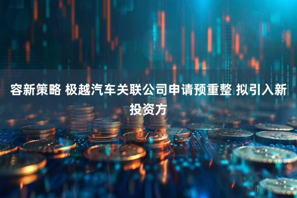容新策略 极越汽车关联公司申请预重整 拟引入新投资方